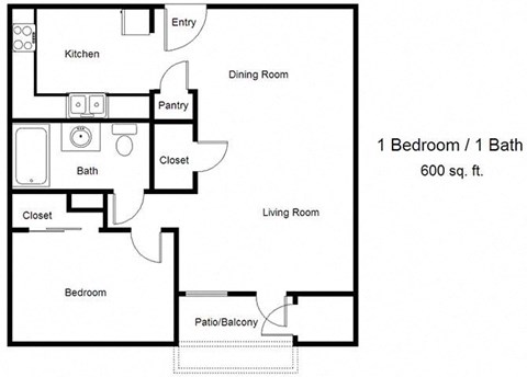Seville_1 Bedroom Floor Plan